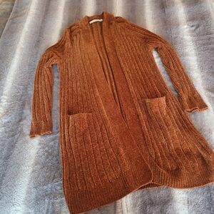JustFab Cinnamon Long Line Cardigan Sweater Size M